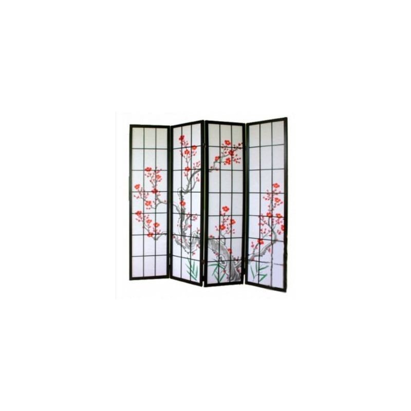 Biombo 4 paneles. 180x180cm. Modelo: "Cerezo negro". Biombo 4 paneles. 180x180cm. Modelo: "Cerezo negro".