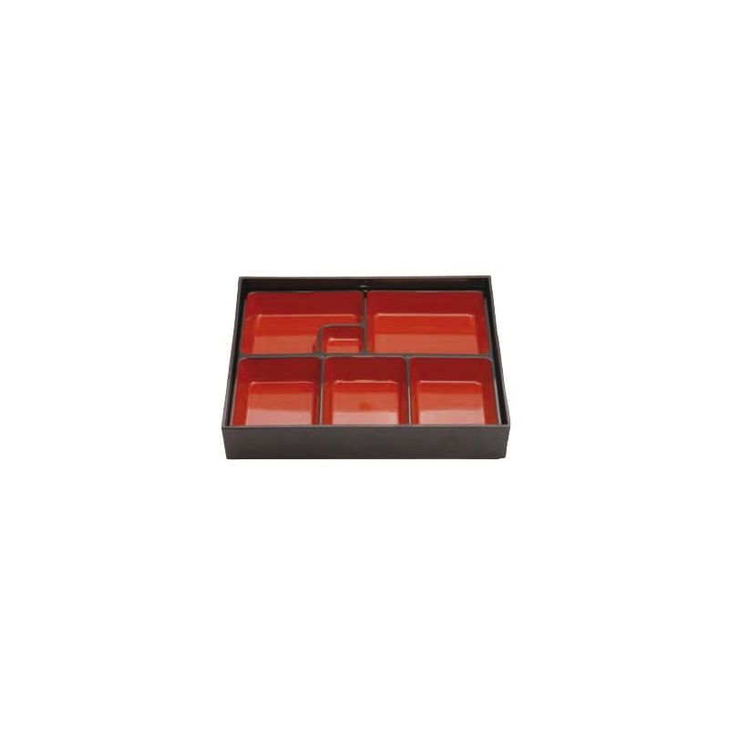 Bento box, 26x26cm. Color "Negro-rojo" Bento box, 26x26cm. Color "Negro-rojo"
