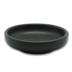 Plato redondo para salsa 8,5cm. Modelo: "Negro mate".