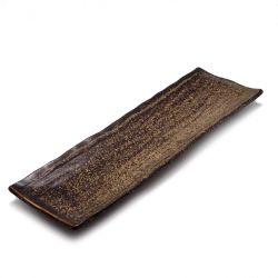 Plato rectangular. Medidas: 33x10cm. Modelo: "marrón"