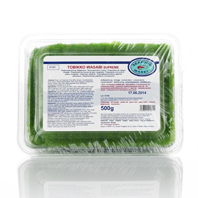 Tobikko Huevas de pez volador sabor wasabi (SEAFOOD MARKET) 500g