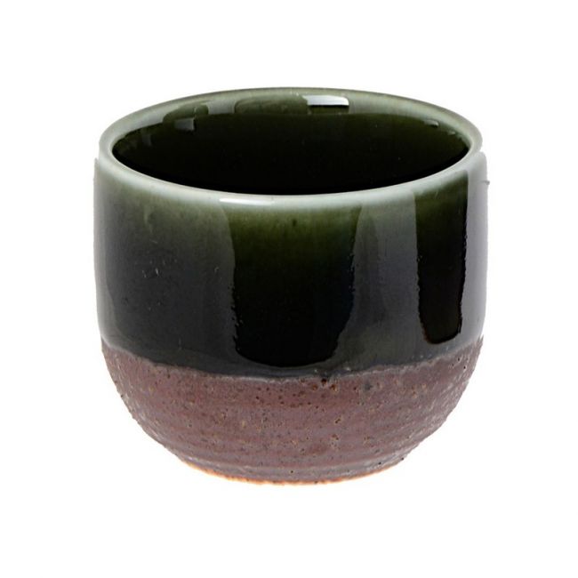 Copa de Sake Marrón y Verde 4cm