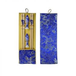 FUNDA 2 PALILLOS Y SOPORTES "pez"