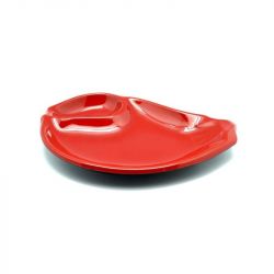 Plato melamina. Negro-rojo...