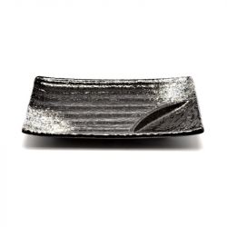 Plato 20x13cm. Negro-gris