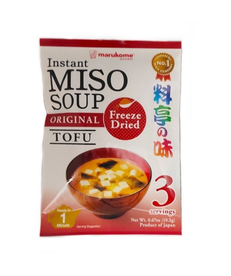Sopa de miso en polvo con tofu instantánea (MARUKOME)  19,2g (3 sobres)