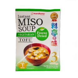 Sopa de miso en polvo con tofu vegetal instantánea (MARUKOME) 19,2g (3 sobres)