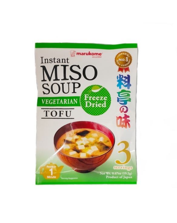 Sopa de miso en polvo con tofu vegetal instantánea (MARUKOME) 19,2g (3 sobres)