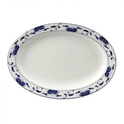 PLATO OVAL 9,25" PORCECLANA "azul"