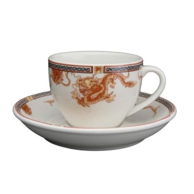 Taza Café Corta Porcelana "dragón"