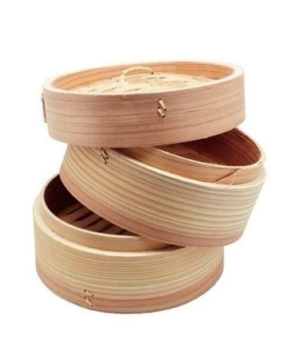 Ollas de vapor de bambú. Medida: 26 cm