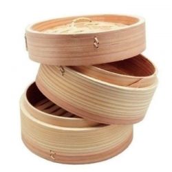 Ollas de vapor de bambú. Medida: 18 cm