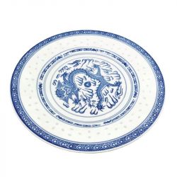 Plato Redondo 10" Porcelana "Grano Arroz"