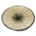 Plato Redondo 22,5cm Porcelana "Verde-Rayas"