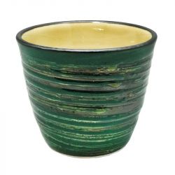 Taza de Te 8,5x7cm Porcelana "Verde-Rayas"