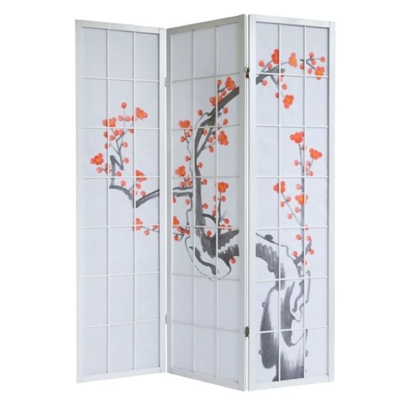 Biombo 3 Paneles "Blanco Sakura" 135x132cm Biombo 3 Paneles "Blanco Sakura" 135x132cm
