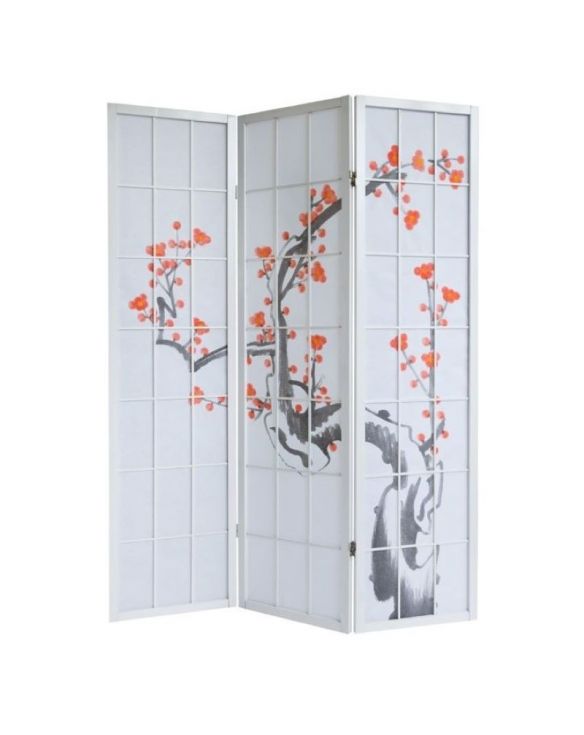 Leer web dueño Comprar ONLINE Biombo 3 Paneles "Blanco Sakura" 135x132cm