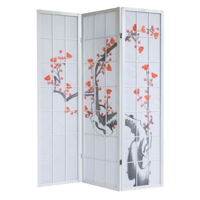 Leer web dueño Comprar ONLINE Biombo 3 Paneles "Blanco Sakura" 135x132cm