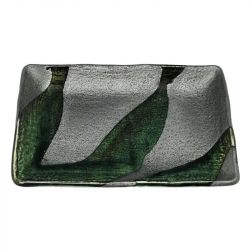 Plato 21x13cm. Negro-verde