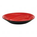 Plato melamina dividido para salsa Negro-rojo 10cm.