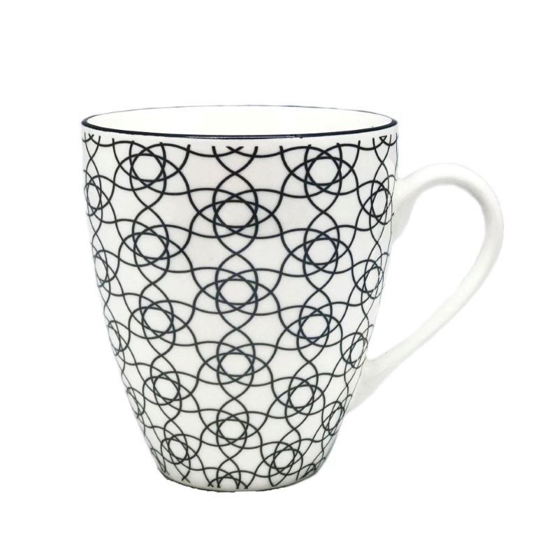 Taza de té con asa 8,7x9,8cm. Modelo: "Estrellas negro" Taza de té con asa 8,7x9,8cm. Modelo: "Estrellas negro"