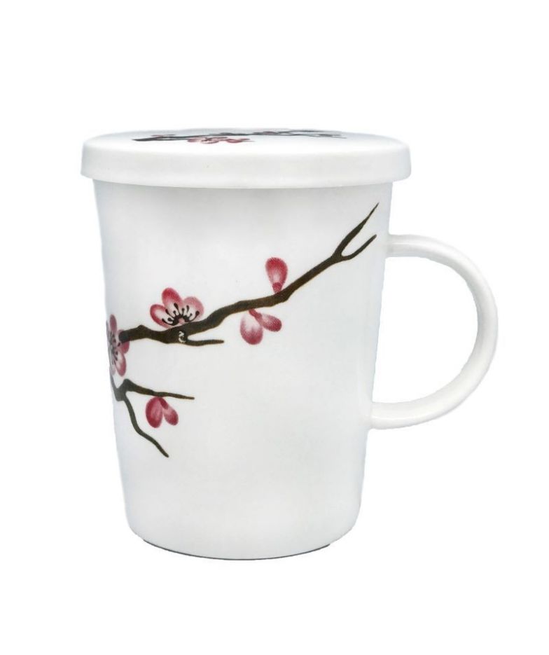 Taza con filtro y tapa de porcelana Sakura, ENVIOS 24/72h