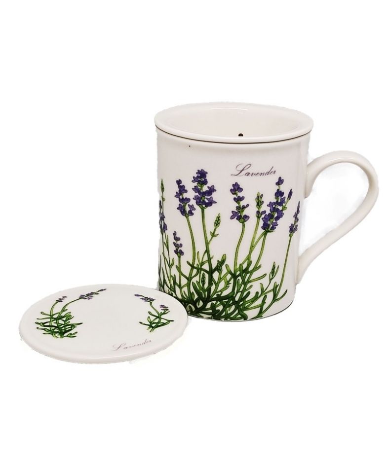 Comprar ONLINE Taza de té con tapa y filtro 8x9,5cm Lavender