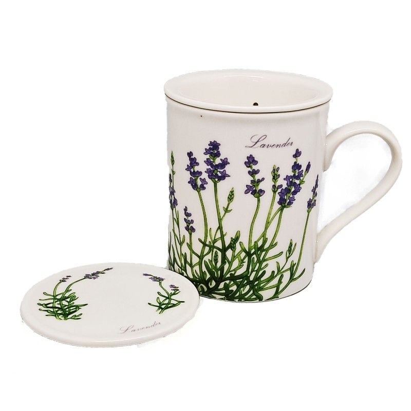 Comprar ONLINE Taza de té con tapa y filtro 8x9,5cm Lavender