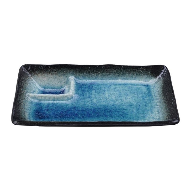 Plato Rectangular Dividido 21x13,5cm "Ariake blue" Plato Rectangular Dividido 21x13,5cm "Ariake blue"