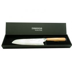 Cuchillo Damascus 18cm Acero con Mango de Olivo "DTYT"