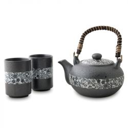 Set de té. Modelo "grafito-flores".