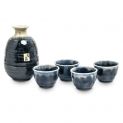 Set Sake Porcelana "Azul-Beige" 5 piezas