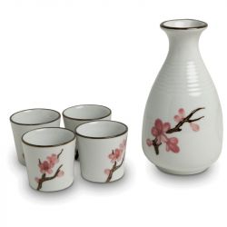Set de sake. Modelo: Sakura.  5 piezas