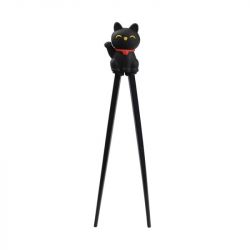 Palillo de aprendizaje 22cm. . Modelo: "Gato de la suerte negro".