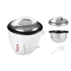 Olla Eléctrica 0,8LT Tapa Cristal Blanca "ESTANTERANIA" 350W