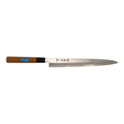 Cuchillo de 30cm, "Sakai Takayuki", mango madera y hoja estrecha y afilada para sashimi.