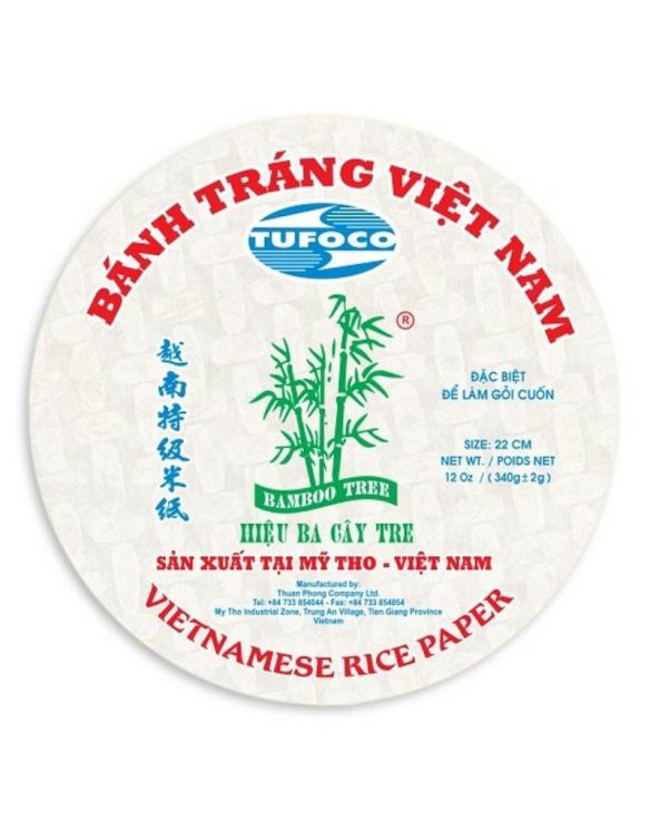 Papel de arroz 22cm redondo (BAMBOO TREE-TUFOCO) 400g