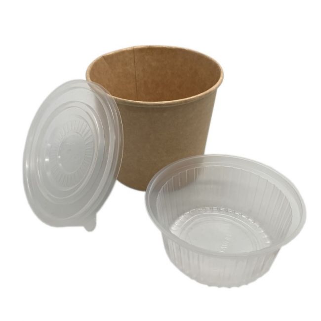 Envases + Tapas + Divisor Envases Kraft (R1) 1000ml 50un