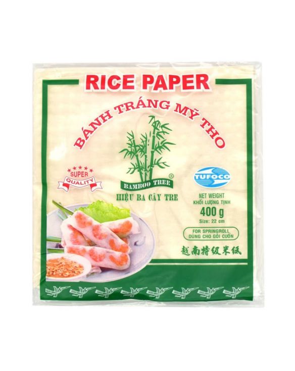 Papel arroz 22cm cuadrado (BAMBOO TREE-TUFOCO) 400g