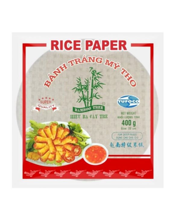 Papel de arroz Deep-Fry 22cm redondo (BAMBOO TREE-TUFOCO) 400g