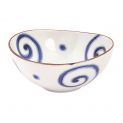 Cuenco Ovalado 16X6cm Porcelana "Blanco-Azul"