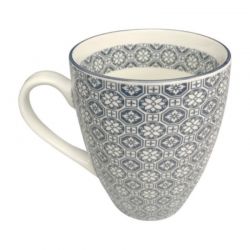 Taza de té con asa 8,7x9,8cm.Modelo:  "flor gris".