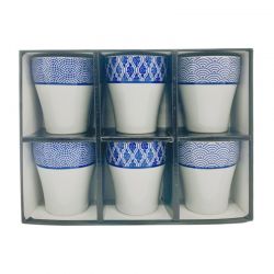 Set 6 tazas de cerámica de té BLUE