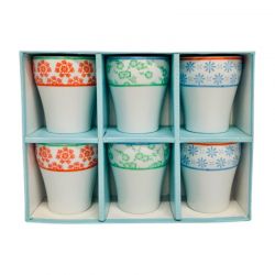 Set 6 tazas de cerámica de té COLOURS