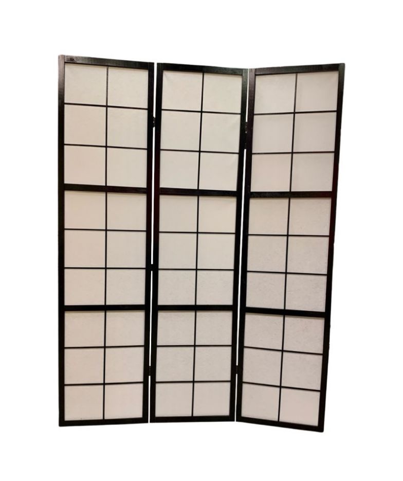 Biombo 3 paneles liso, de 135x180 cm. Modelo: Negro