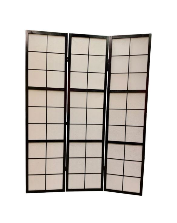 Biombo 3 paneles liso, de 135x180 cm. Modelo: Negro