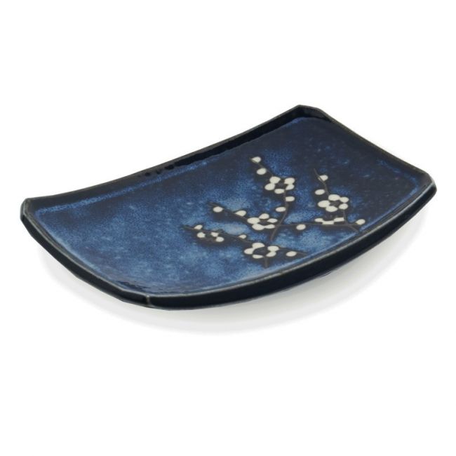 Plato Rectangular de Porcelana 22x15cm - Soshun azul