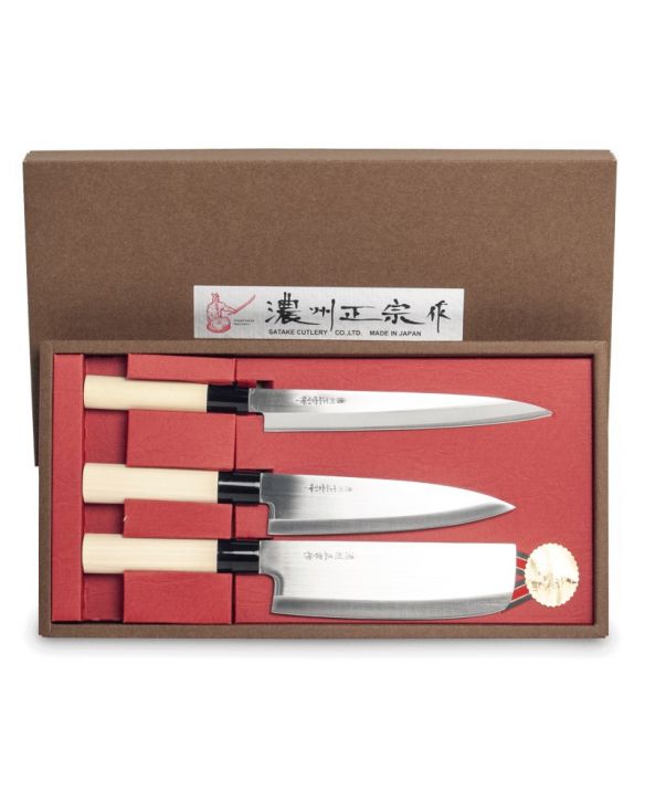 Set 3 Cuchillos Japoneses  (SASHIMI+SANTOKU+NAKIRI)