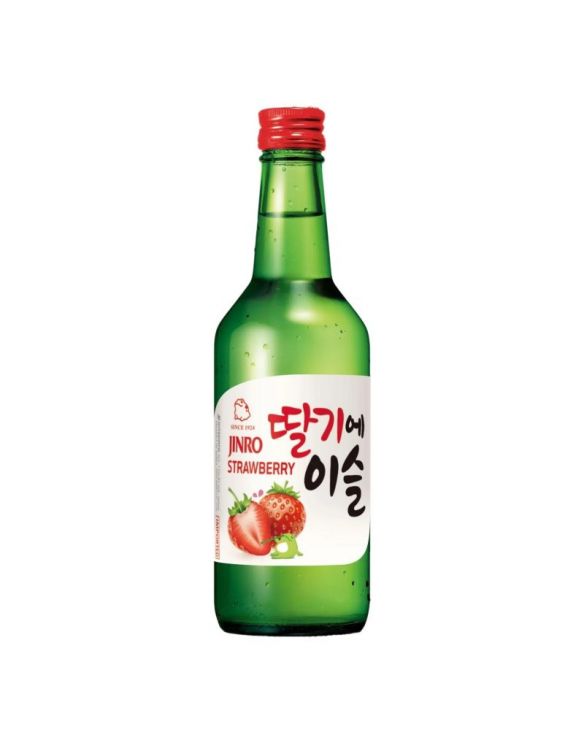 Vino Soju sabor Fresa Koreano (JINRO) 350ml  (Alc.16.9%)
