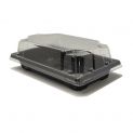 Envase Rectangular con Tapa 14x8cm (0.2) negro 50un